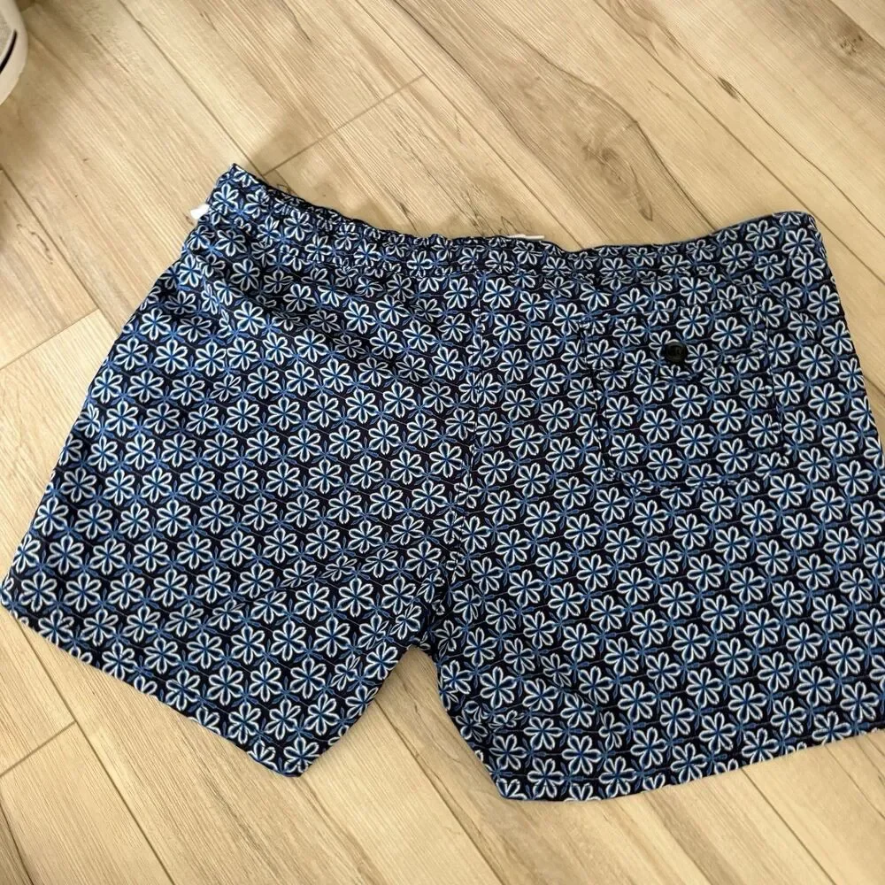 J.Crew Mens  XL Printed Swim Shorts Floral Microfiber Board Shorts Pockets
